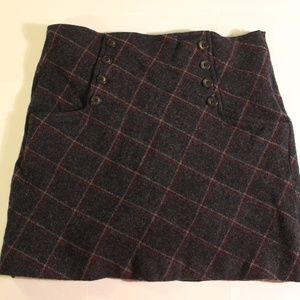 Grey Plaid Mini Skirt